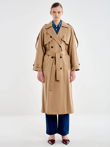 trench lungo doppiopetto TD0029 BEIGE VICOLO 