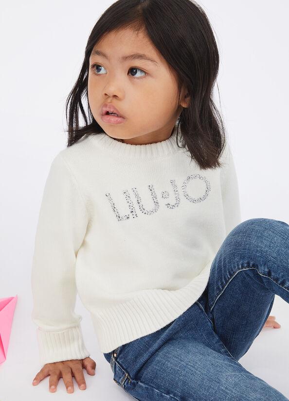 maglioncino con strass KF5055MA12P 10602 LIU JO JUNIOR 