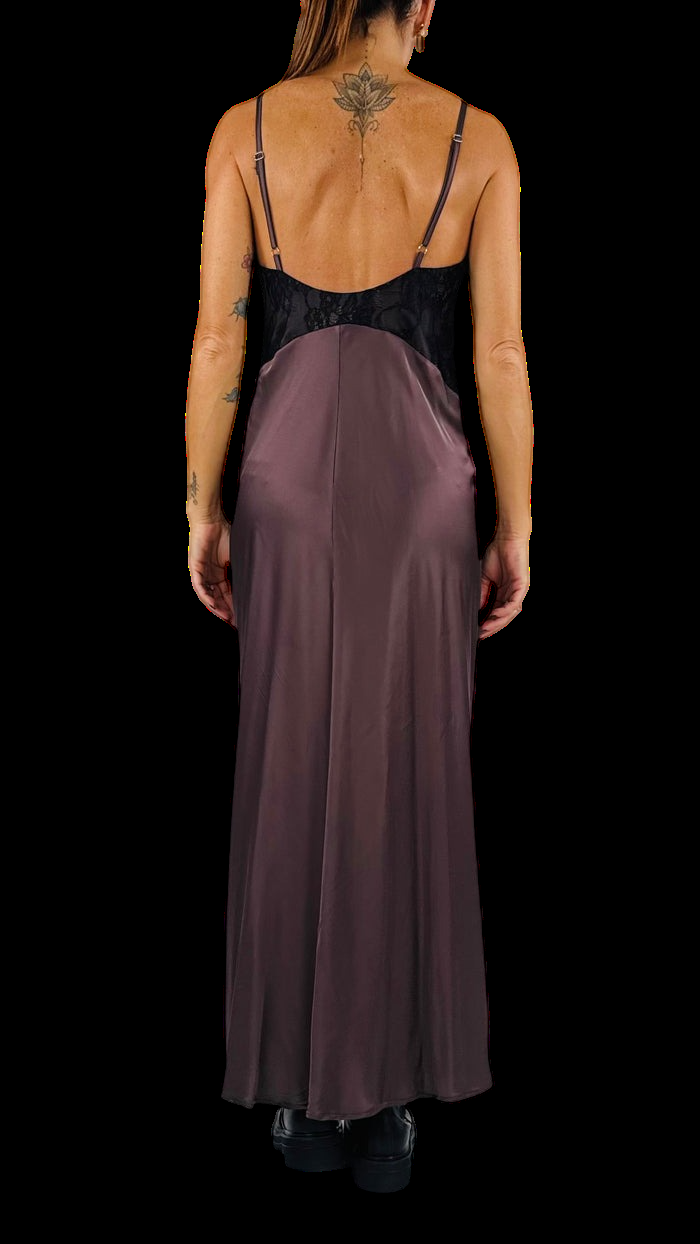 abito corto in satin TF1089 MORO VICOLO 