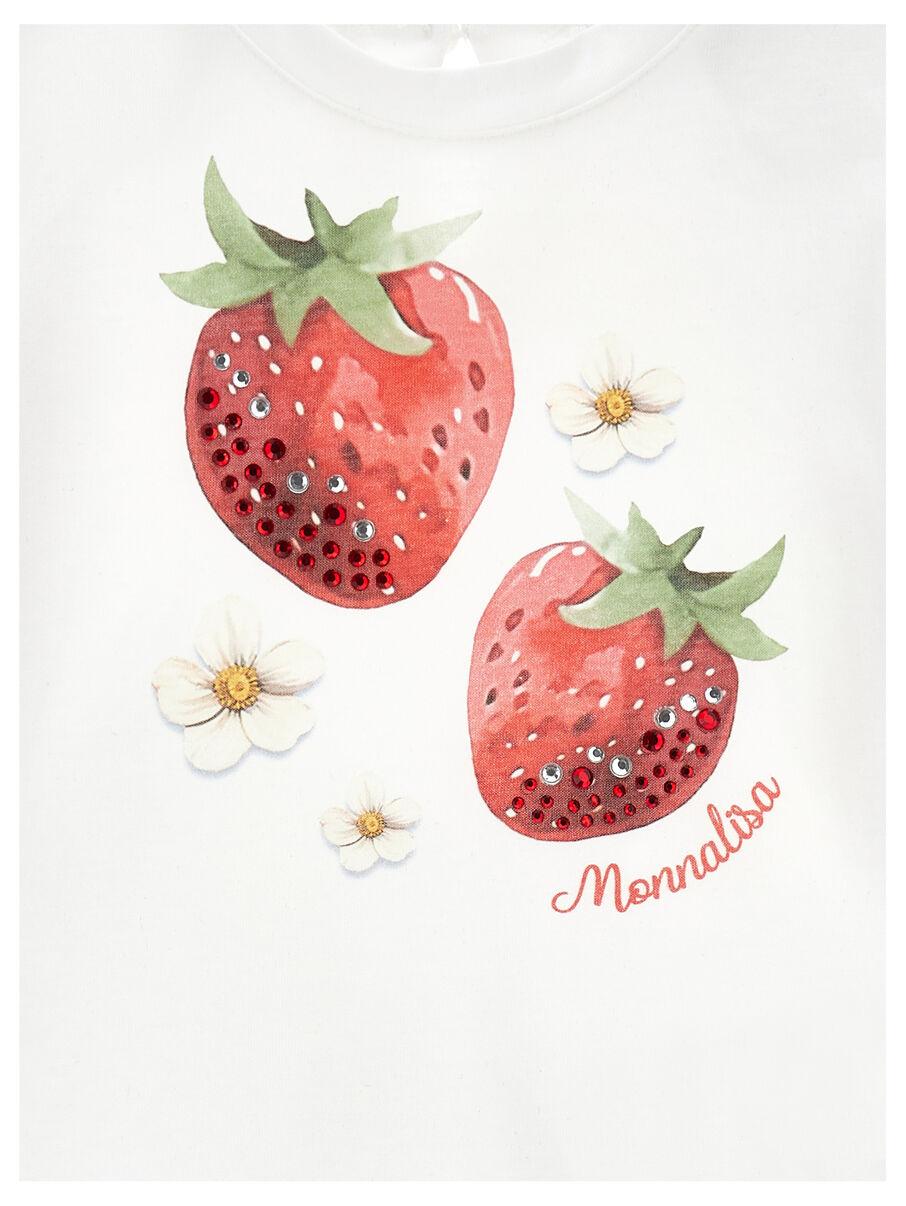 t-shirt fragole 39G613 7002 0099 MONNALISA 