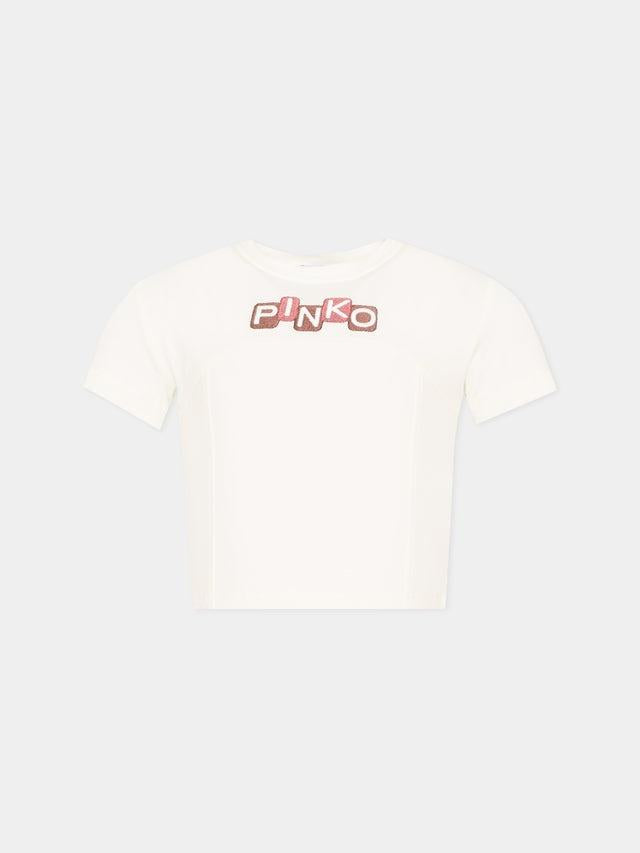 t-shirt con logo pinko KFTS038 JEO17 0987 PINKO 