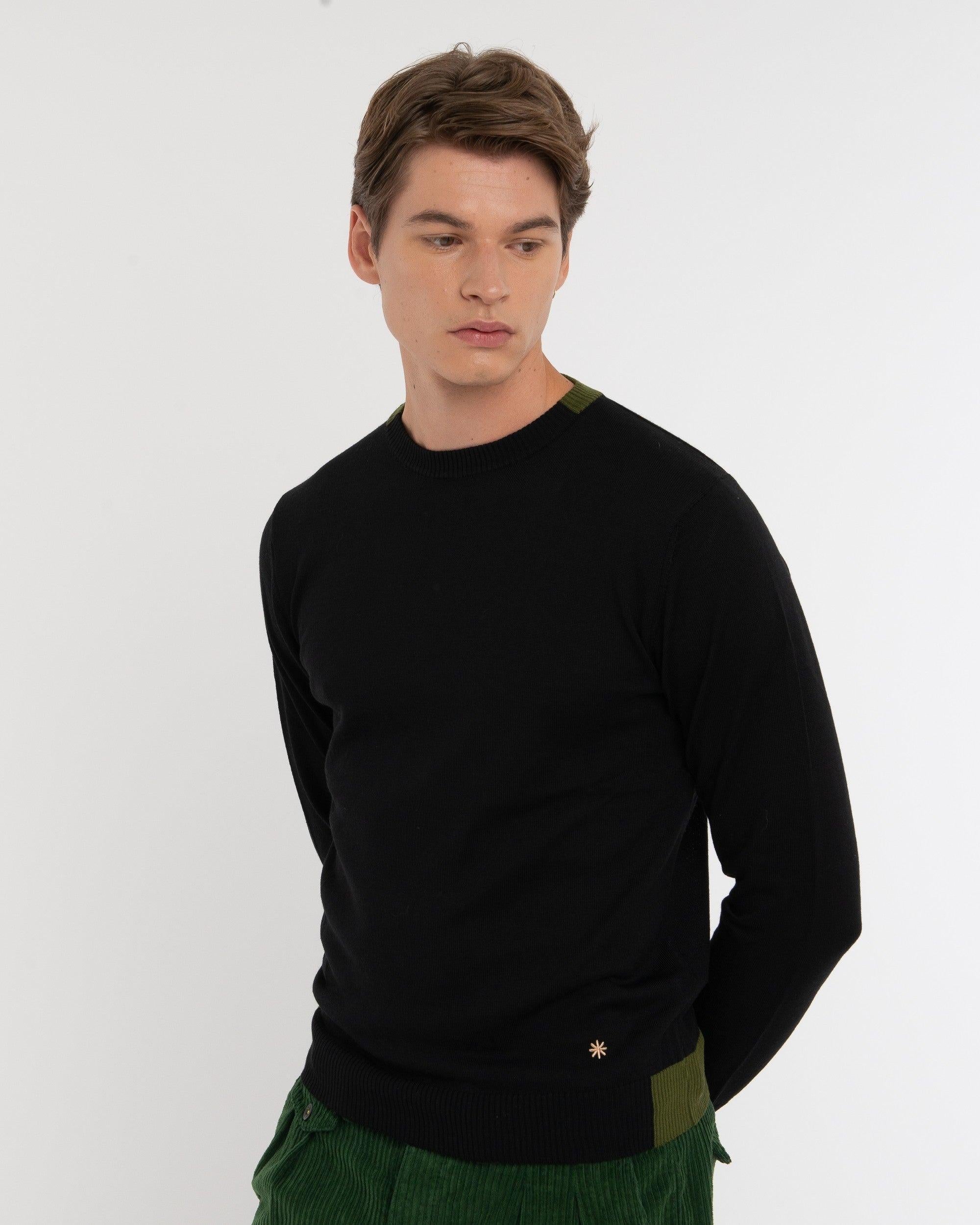 maglia con contrasto al collo 3932M500 253807 99 MANUEL RITZ 