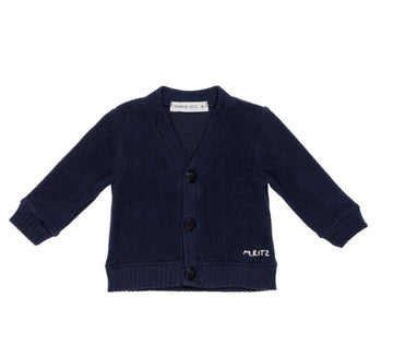 cardigan con logo al fondo MR3241 BLU MANUEL RITZ KIDS 