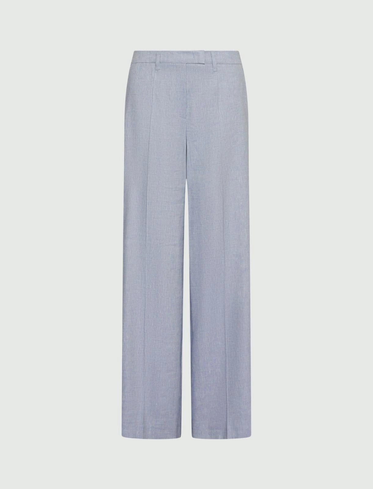 pantalone a palazzo in chevron di lino MLLODINO 003 MARella 