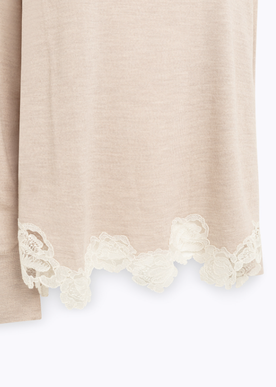 maglia con inserto pizzo RF5171MA82O 02070 Blugirl 