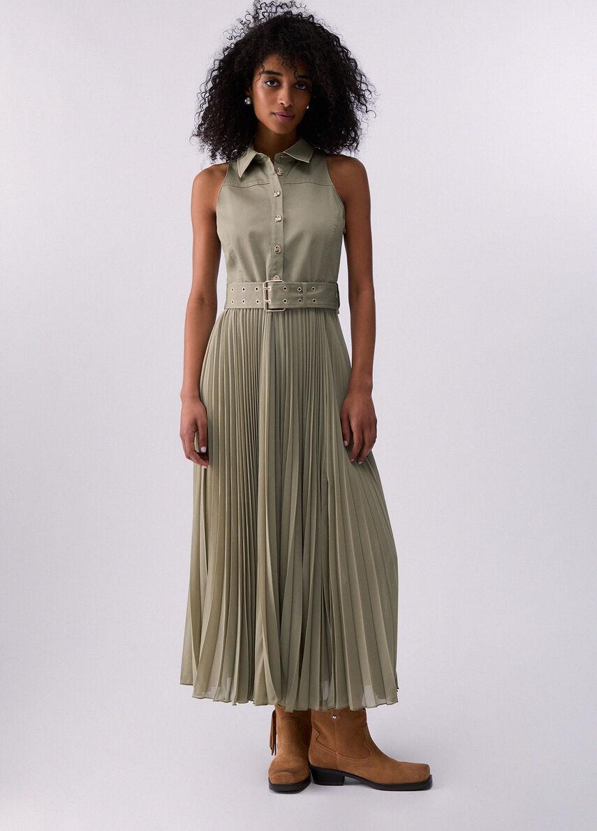 abito lungo plissè CA6263T4691 P9639 LIU JO BLACK 