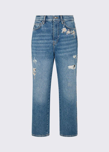 jeans straight con gioiello UA6196D4854 78997 LIU JO DENIM 