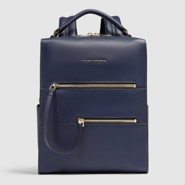 Zaino in pelle con doppia zip CA6771W140 BLU PIQUADRO 