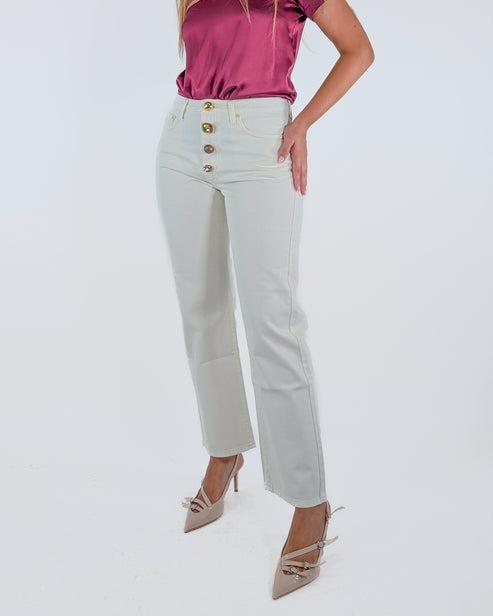 pantalone zoe con gioielli DF5056 BURRO VICOLO 