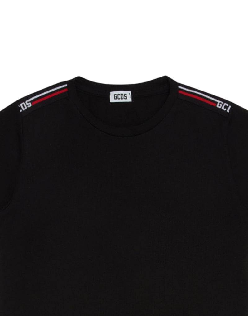 t-shirt con logo spalla B2JM2327BA3 99 BLACK GCDS 