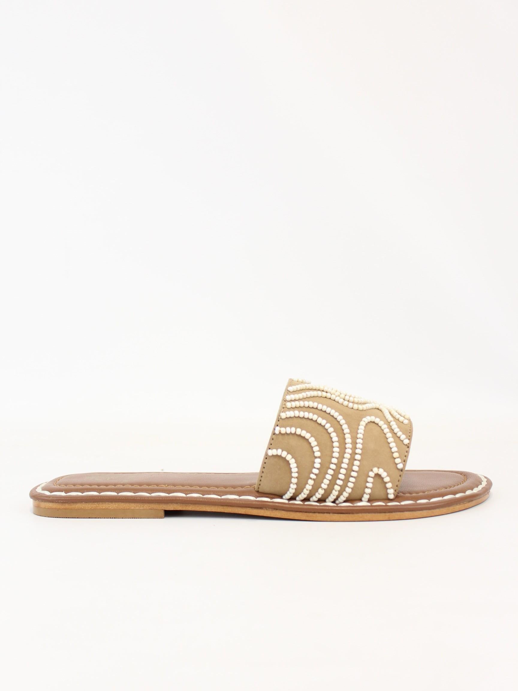 sandalo mina con perline MINA BEIGE DE SIENA 