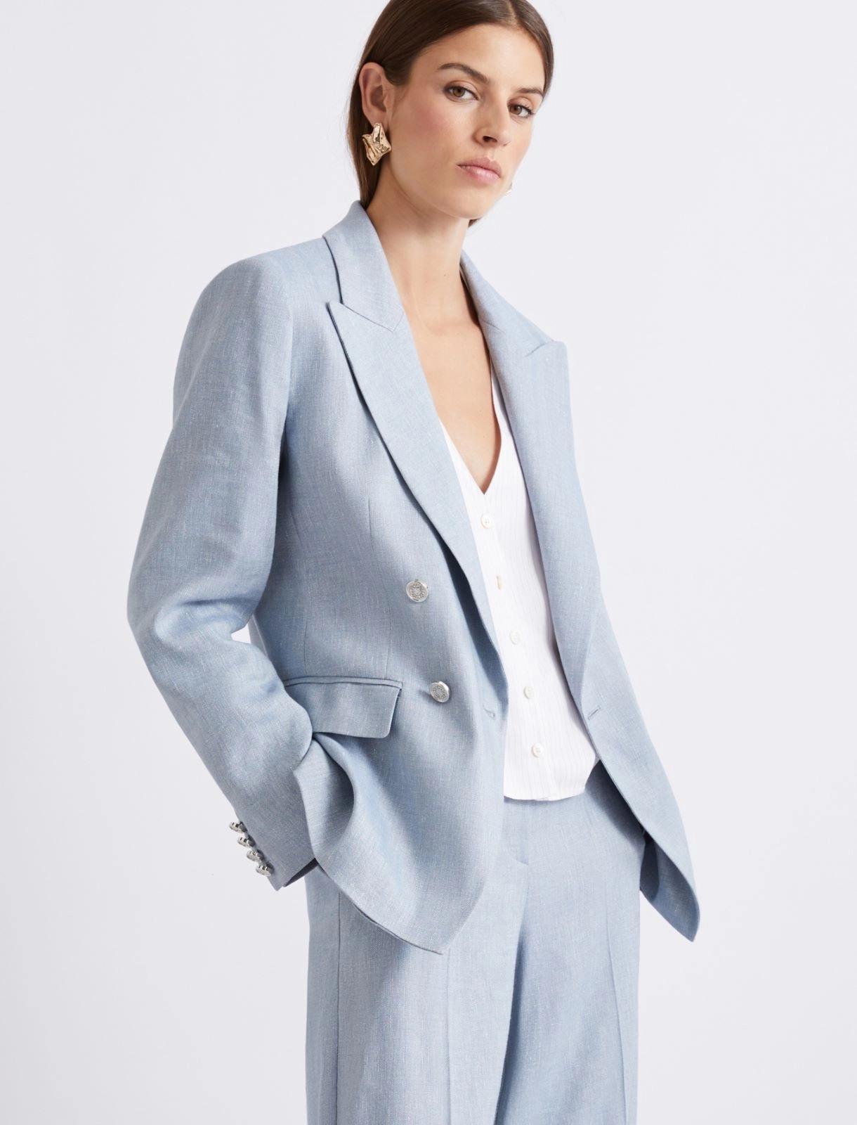 blazer in chevron misto lino MLLBUSSOLA 003 MARella 