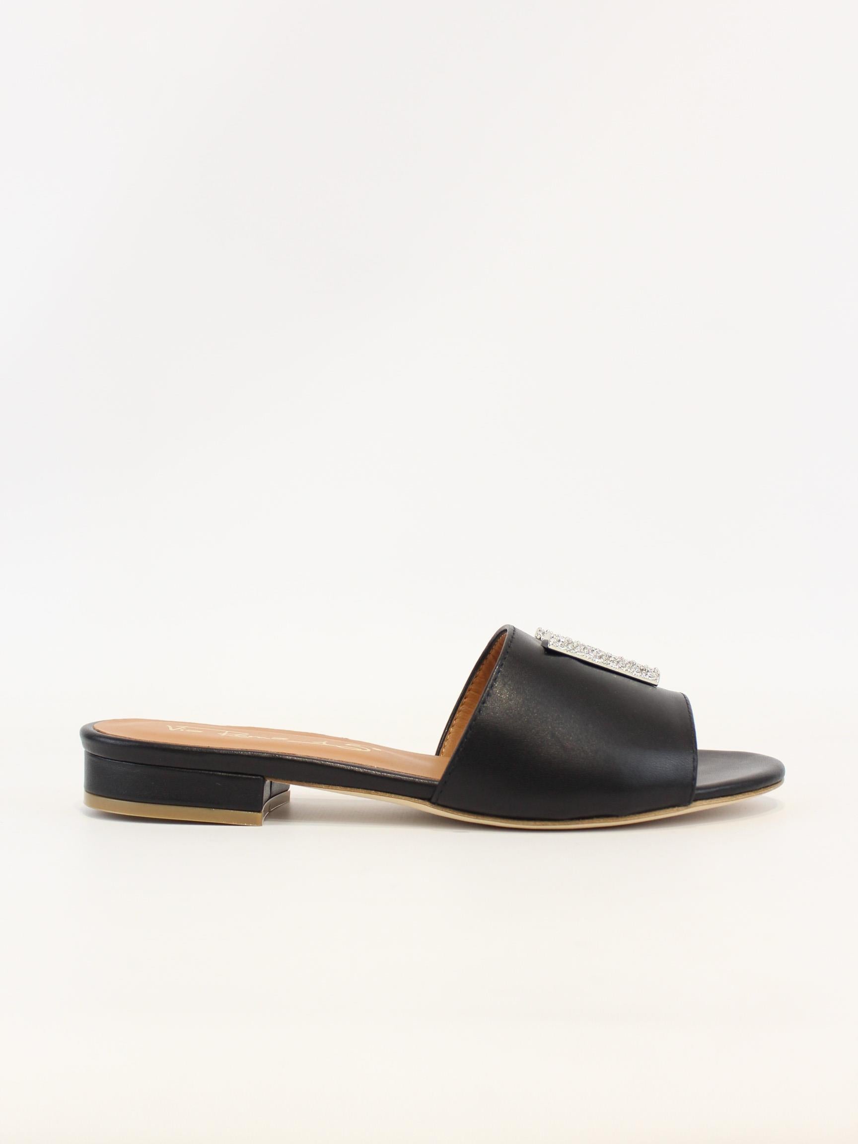 ciabatta con logo V argento 4385 NERO VIA ROMA 15 