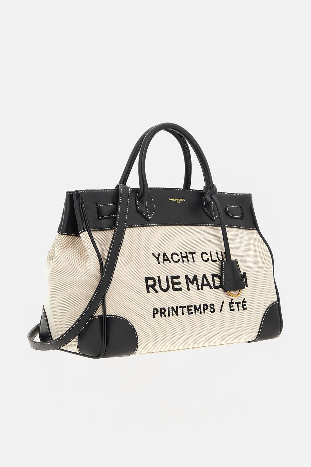 borsa riviera tote RIVIERA 1556 CANVAS BLACK RUE MADAM PARIS 
