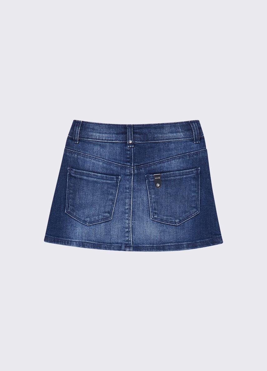 gonna denim con ricamo gioiello KA6074D3246 79069 LIU JO JUNIOR 