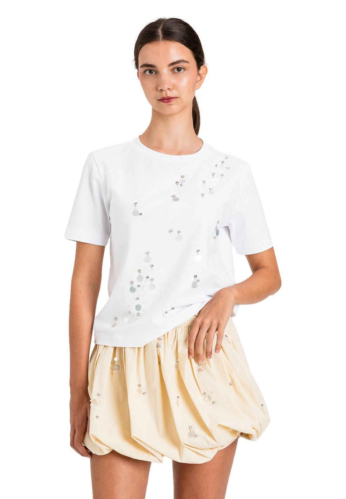 t-shirt con ricami 261AT2181 00526 TWINSET ACTITUDE 