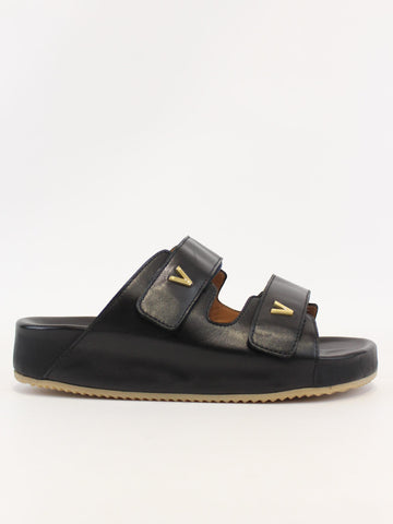 sandalo basso in pelle 4356 NERO VIA ROMA 15 