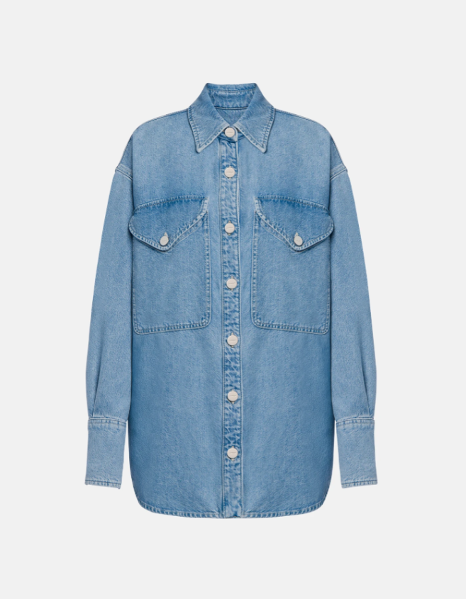 camicia over in denim DC460DFE332DMB9 800 DONDUP 