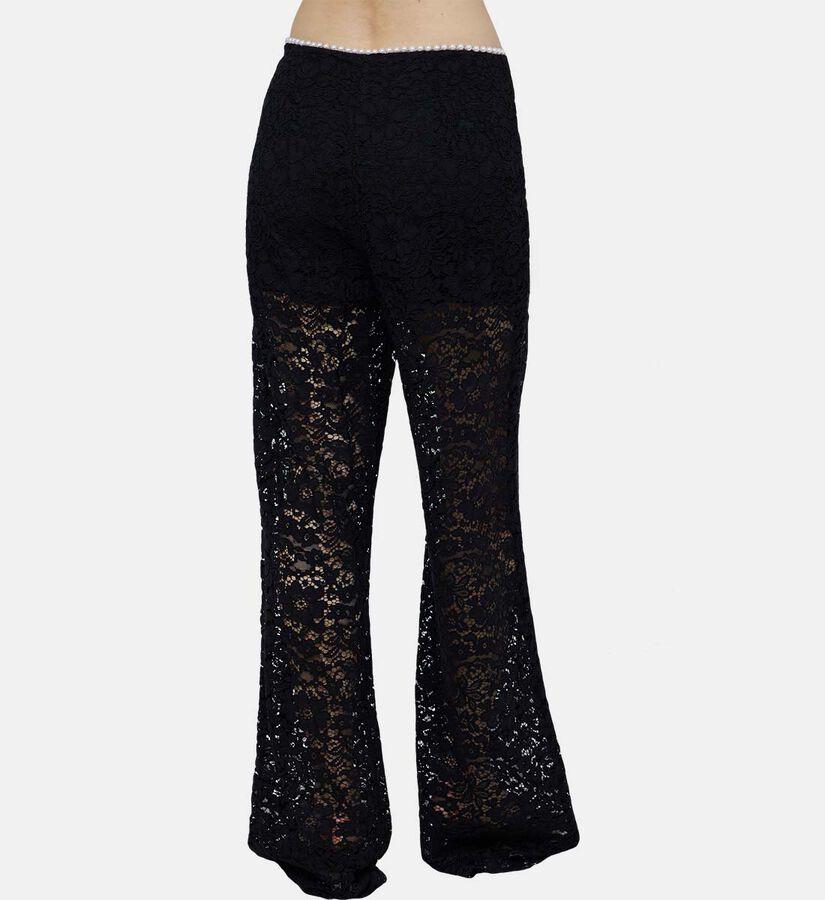 pantalone con fiori in pizzo 080910/838 BLACK EDWARD ACHOUR PARIS 