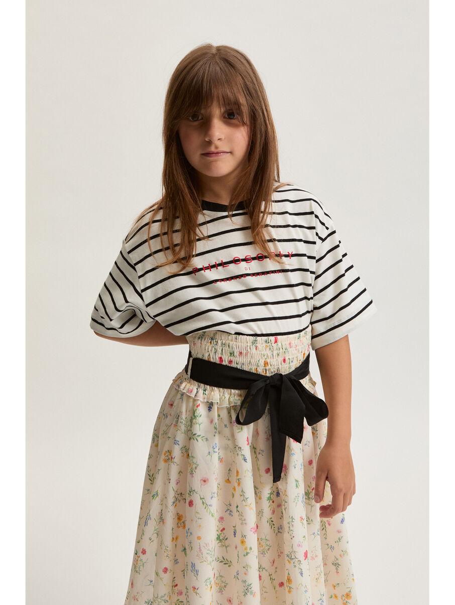 t-shirt a righe con logo I1G602 7215 0150 PHILOSOPHY 