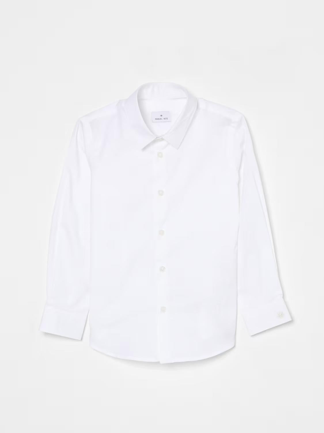 camicia basic MR2855 BIANCO-BEIGE MANUEL RITZ KIDS 