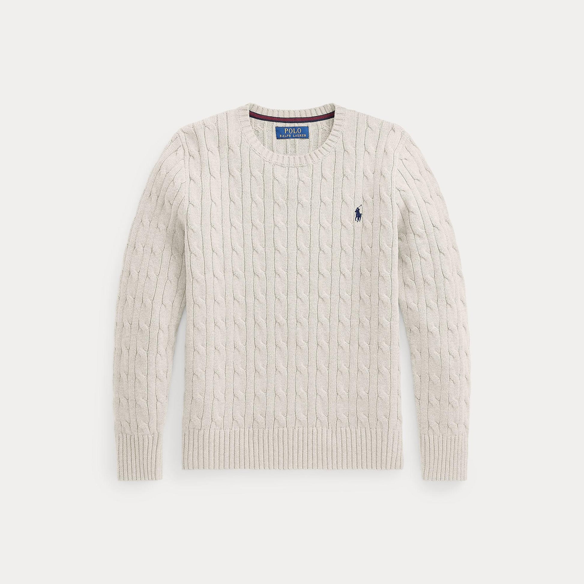 maglione in cotone a trecce 323702674024 WHITE RALPH LAUREN POLO 