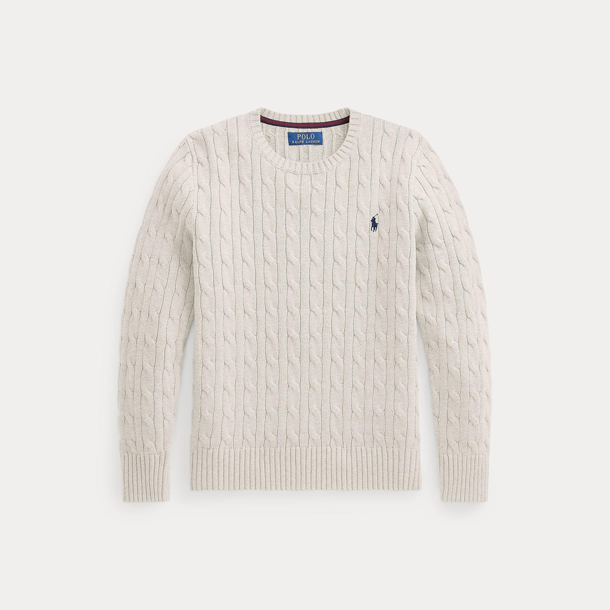 maglione in cotone a trecce 323702674024 WHITE RALPH LAUREN POLO 