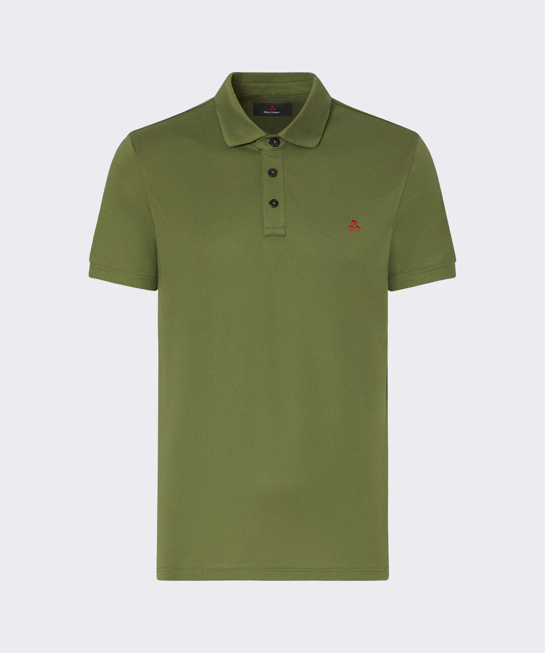 polo in cotone stretch con logo MEZZOLA 02 794 PeUTEREY 