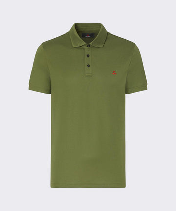 polo in cotone stretch con logo MEZZOLA 02 794 PeUTEREY 