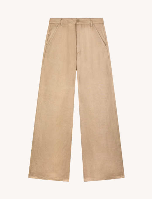 pantalone idra wide leg in lino DP802LF0031DXXX 707 DONDUP 