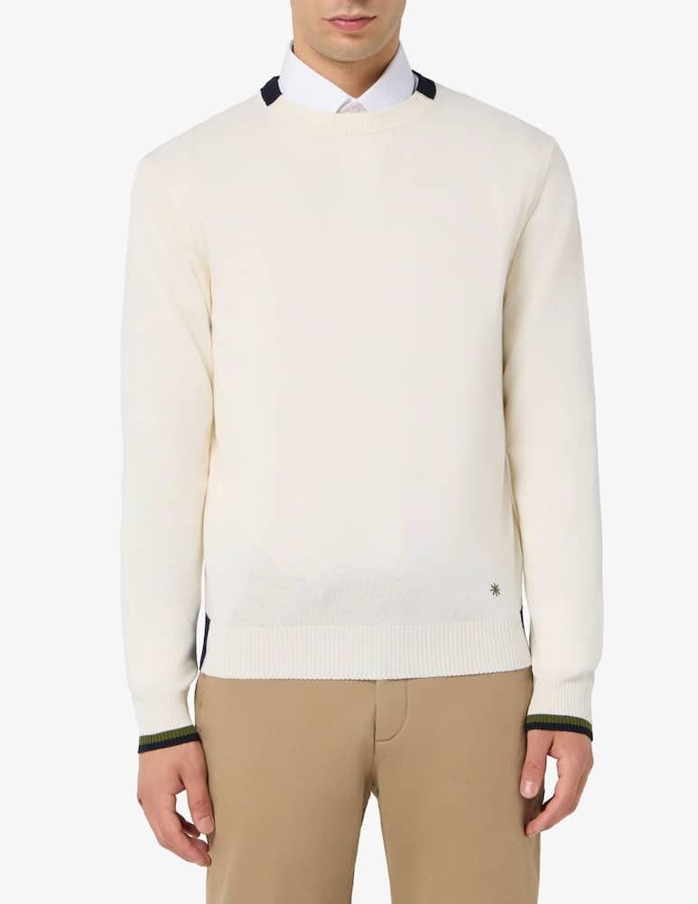 maglia con contrasto al collo 3932M500 253807 02 MANUEL RITZ 