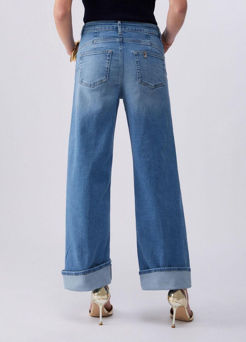 jeans flare con risvolto UA6161D0264 78986 LIU JO DENIM 