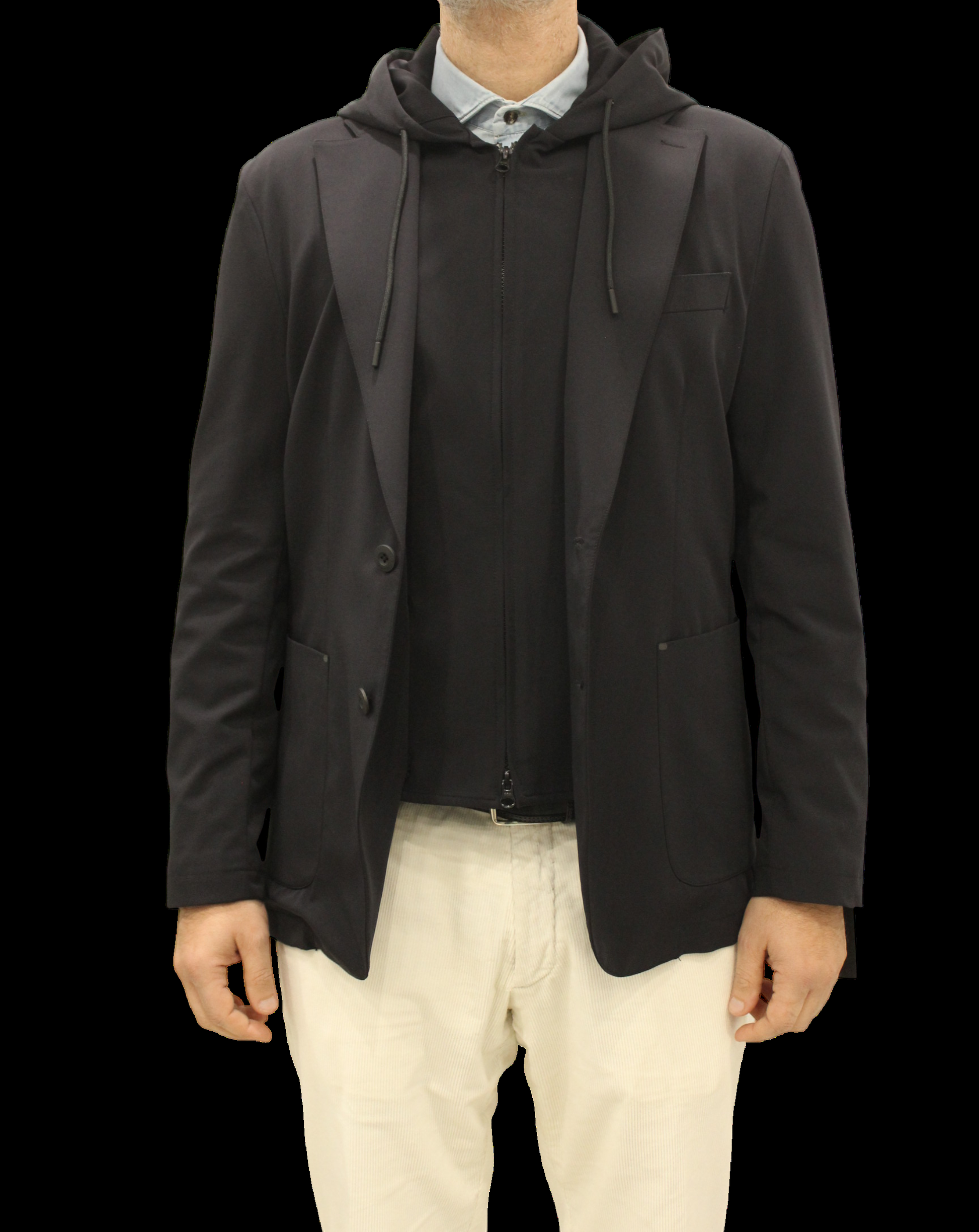 giacca in tessuto tecnico con cappuccio 3932G5003C 253759 99 MANUEL RITZ 