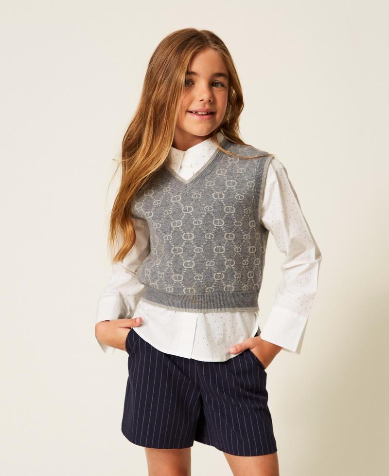 gilet in maglia con logo 252GJ3023 12796 TWINSET GIRL 