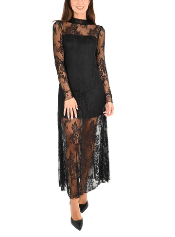 abito lungo in pizzo TS1128 NERO VICOLO 