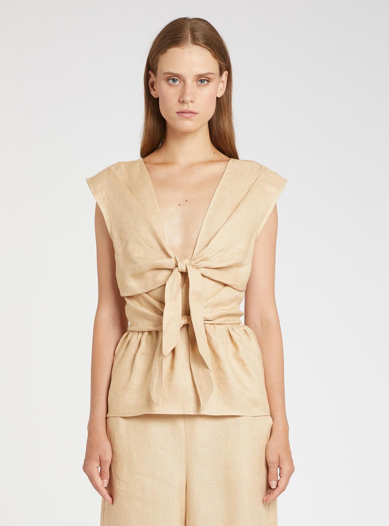 top in lino nattè MLLGARENNA 002 MARella 