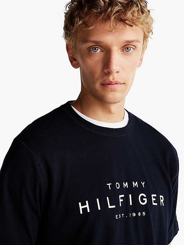 t-shirt scritta logo MW0MW37448 DW5 TOMMY HILFIGER 