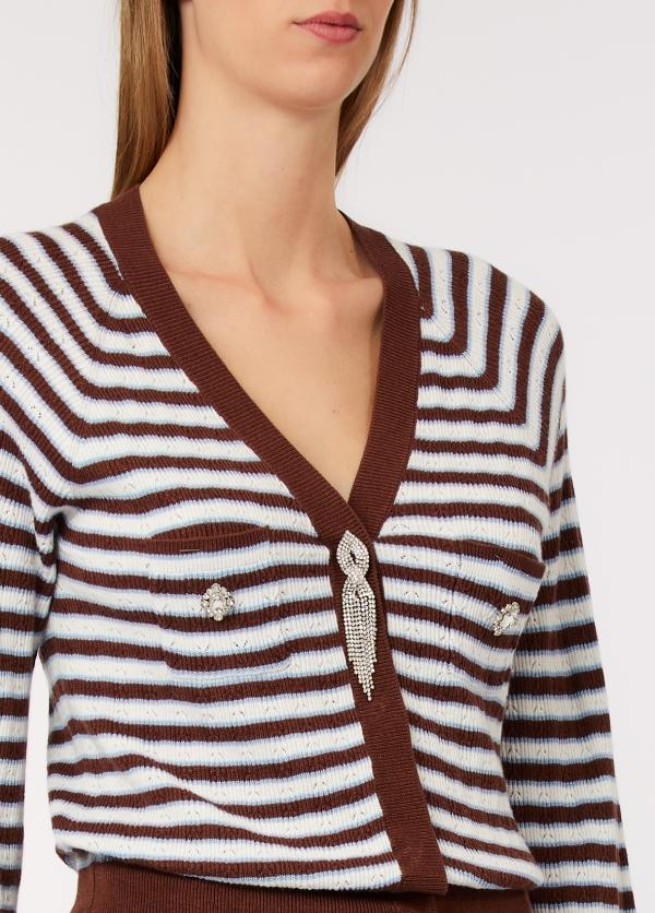 Cardigan con taschini e applicazioni CA6067MS52G C3975 LIU JO BLACK 