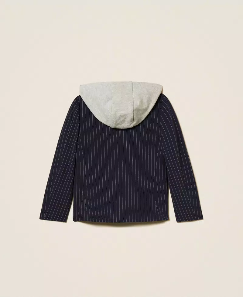 giacca gessata con cappuccio 252GJ2040 12713 TWINSET GIRL 