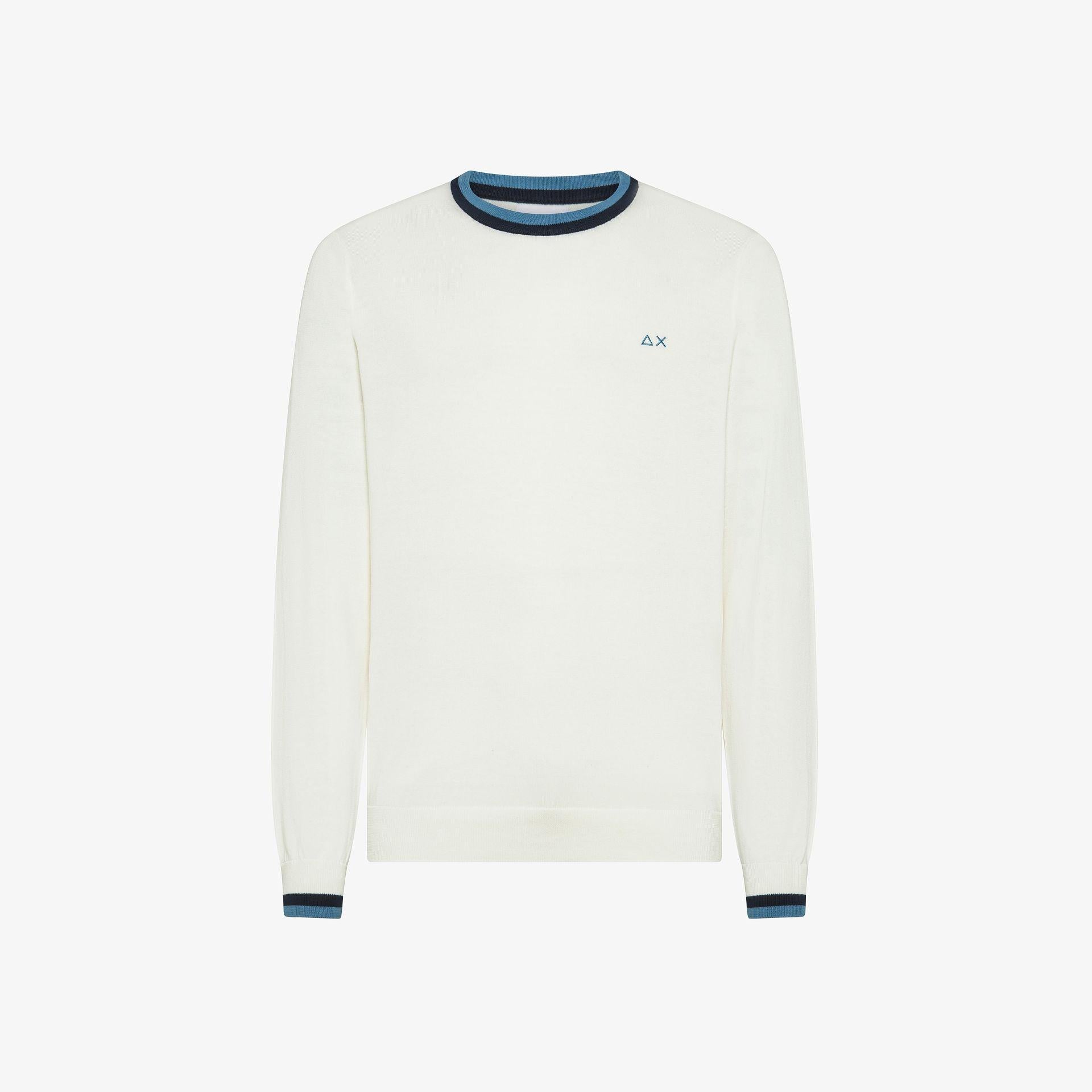Maglione con collo contrasto K36112 BIANCO SUN68 