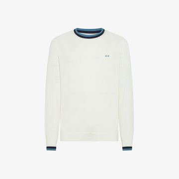 Maglione con collo contrasto K36112 BIANCO SUN68 