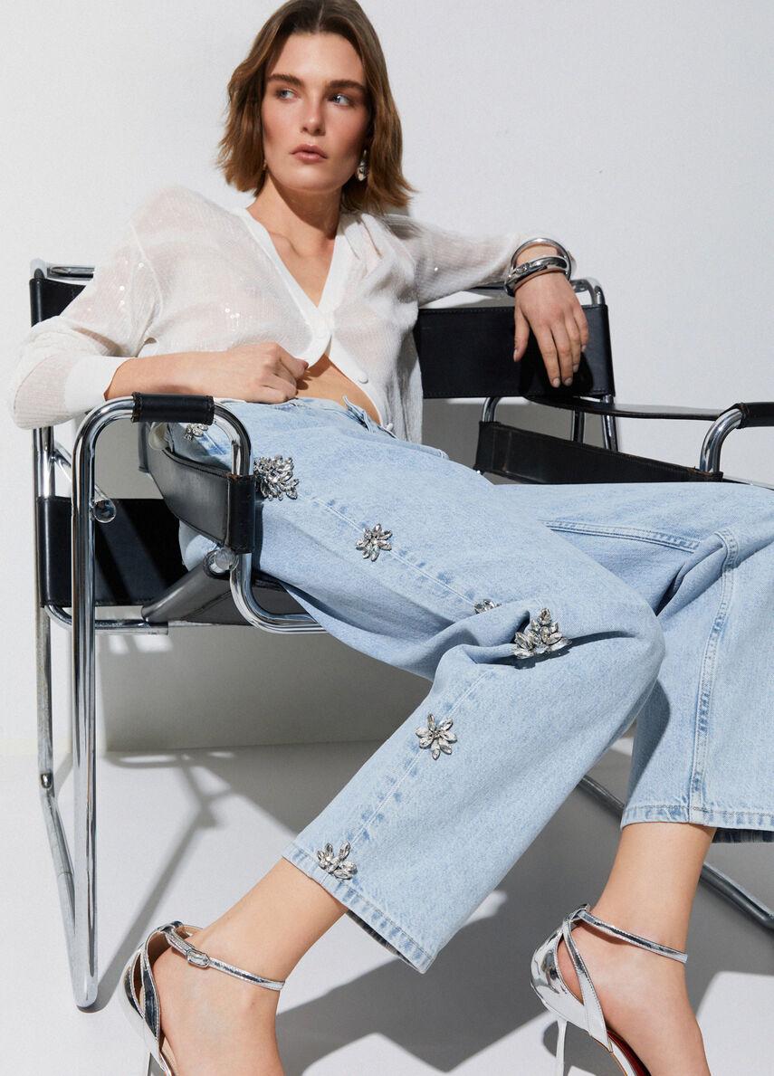 jeans straight con gioiello UA6196D4854 79019 LIU JO DENIM 