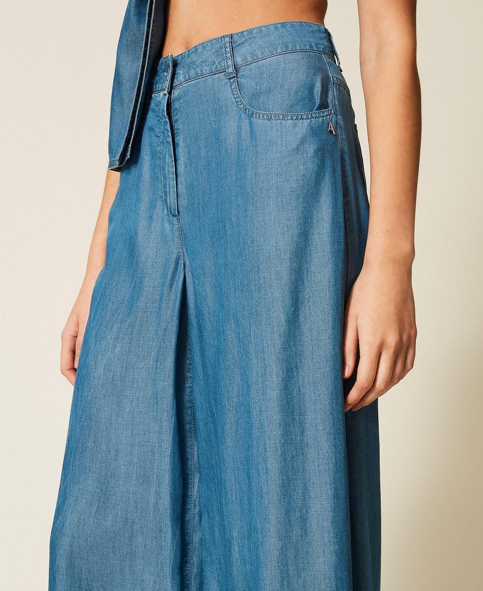 pantalone a palazzo in jeans 261AT2053 07283 TWINSET ACTITUDE 