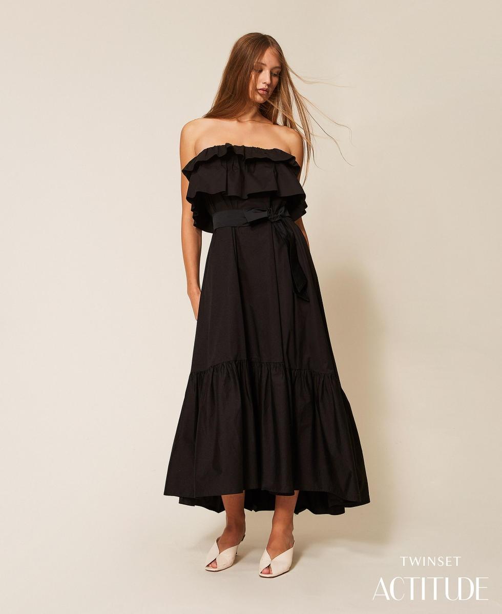 abito lungo off shoulder 261AP2133 00006 TWINSET ACTITUDE 
