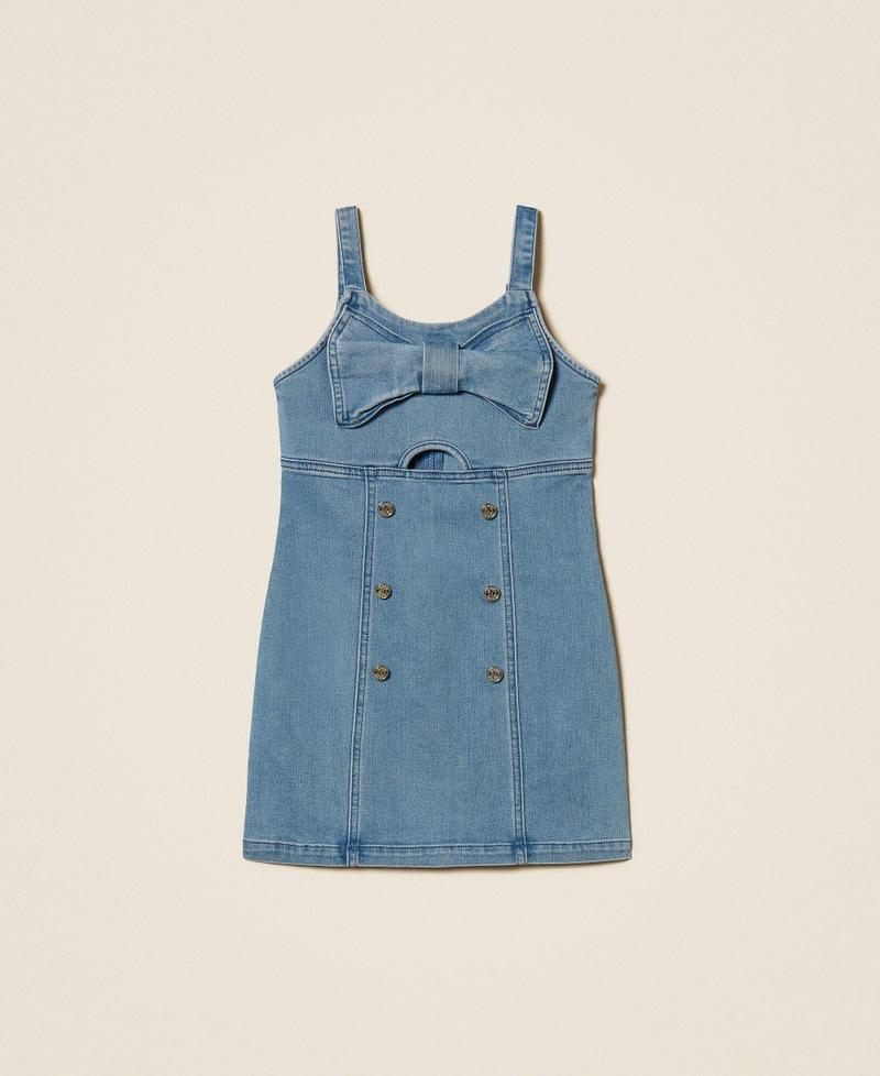 abito corto in denim fiocco 261GJ2061 03451 TWINSET GIRL 