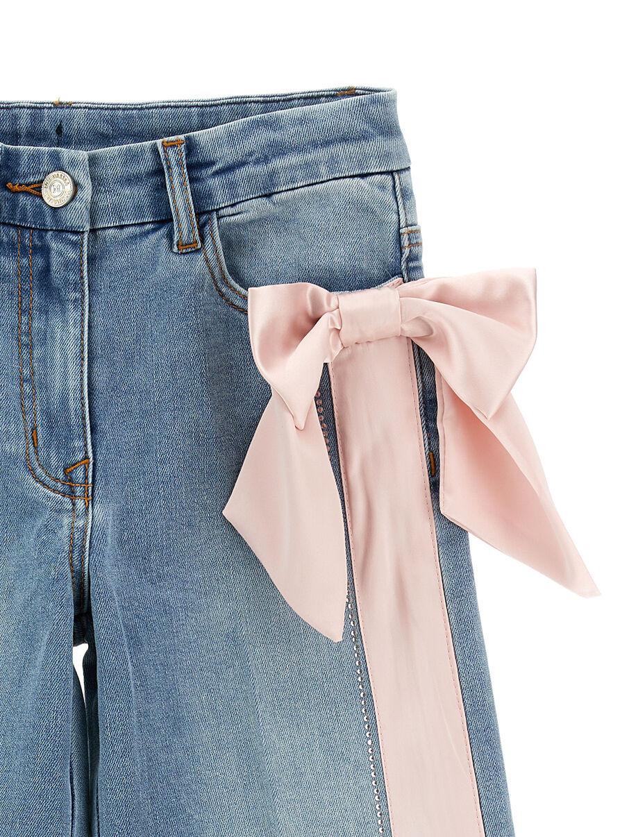 Jeans con fiocco applicato 79G401 7015 6291 MONNALISA 