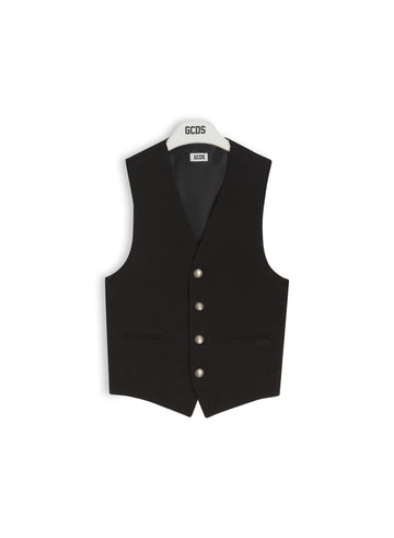 gilet con bottoni logati C1BJQA506T326 999B GCDS 