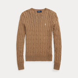 RALPH LAUREN POLO maglioncino a trecce e cavallino Beige