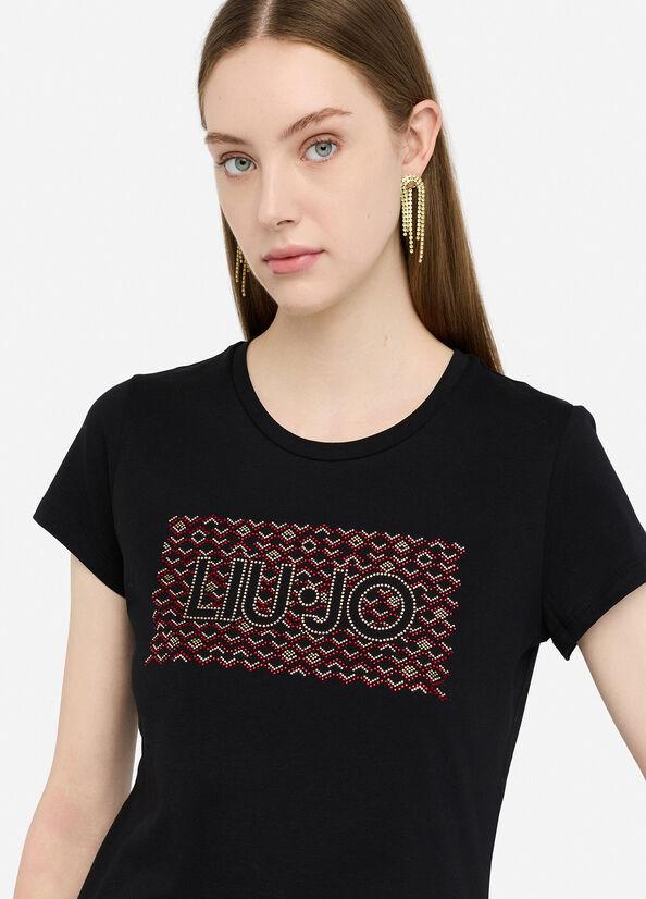 t-shirt con stampa MF5456JS923 P9164 LIU JO WHITE 