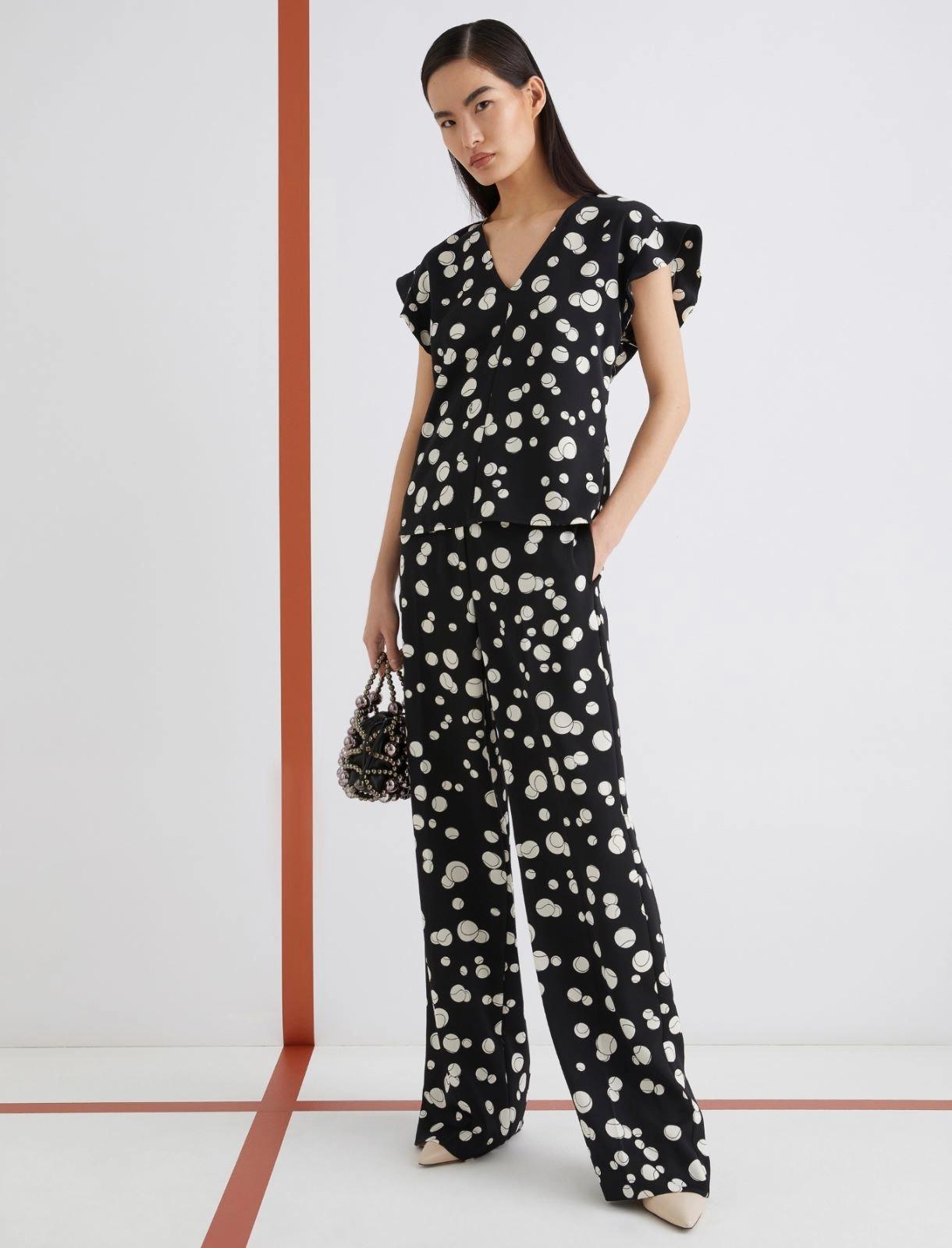 pantalone in satin con fantasia FAVETTA 002 MARella ART. 365 